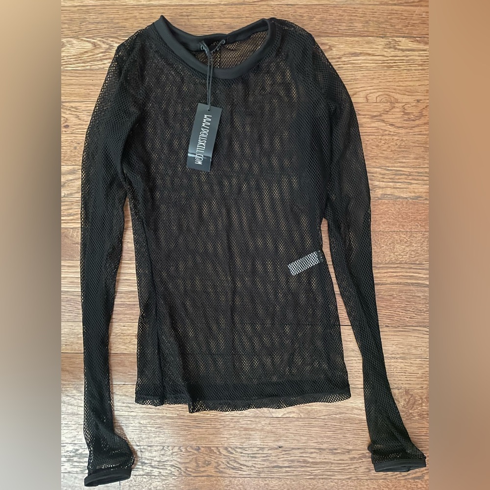 Dollskill - Current Mood - long sleeve mesh shirt - M - black